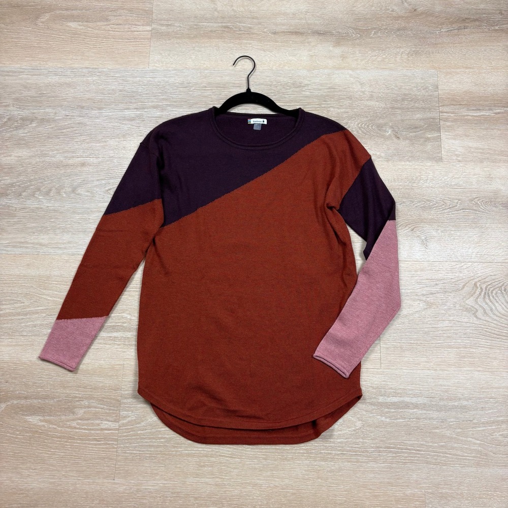 Smartwool Merino Wool Blend Colorblock Crew Neck Sweater Women's Small